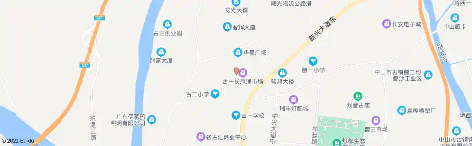 中山长尾涌市场_公交站地图_中山公交_妙搜公交查询2025