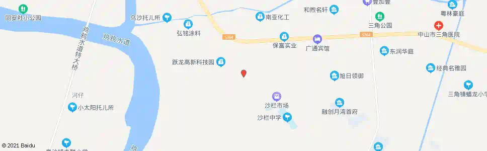 中山沙栏村委会_公交站地图_中山公交_妙搜公交查询2025