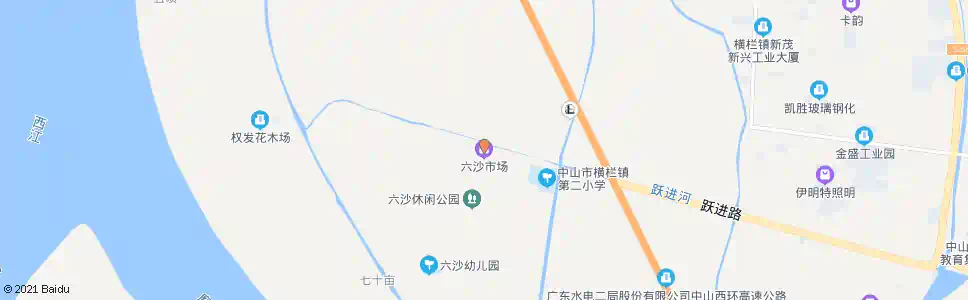 中山六沙市场_公交站地图_中山公交_妙搜公交查询2025