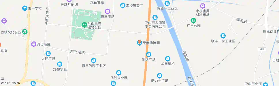 中山天宏物流_公交站地图_中山公交_妙搜公交查询2025