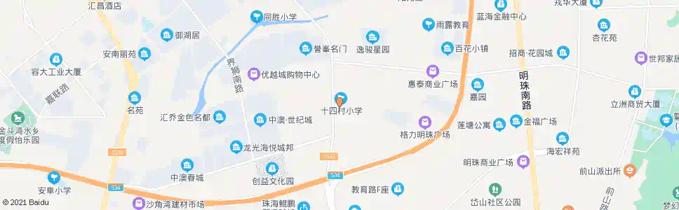 中山十四村_公交站地图_中山公交_妙搜公交查询2025