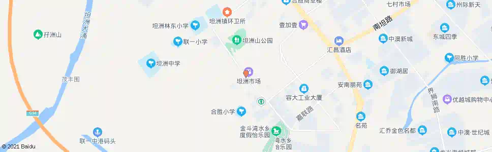 中山坦洲市场_公交站地图_中山公交_妙搜公交查询2025