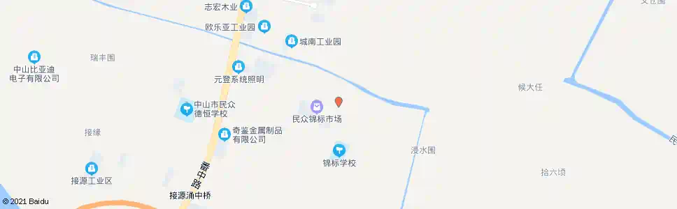 中山锦标_公交站地图_中山公交_妙搜公交查询2025