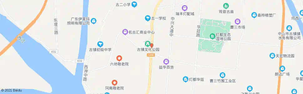中山古镇文化公园东_公交站地图_中山公交_妙搜公交查询2025