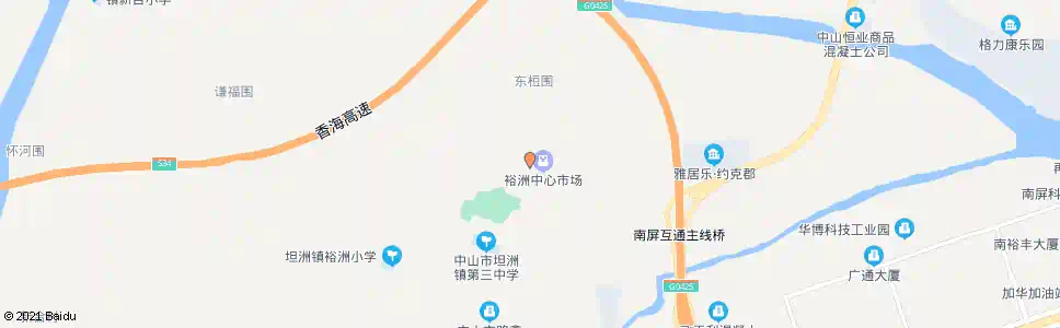 中山裕洲市场_公交站地图_中山公交_妙搜公交查询2025