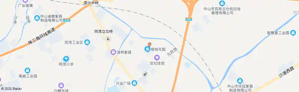 中山银信花园_公交站地图_中山公交_妙搜公交查询2025