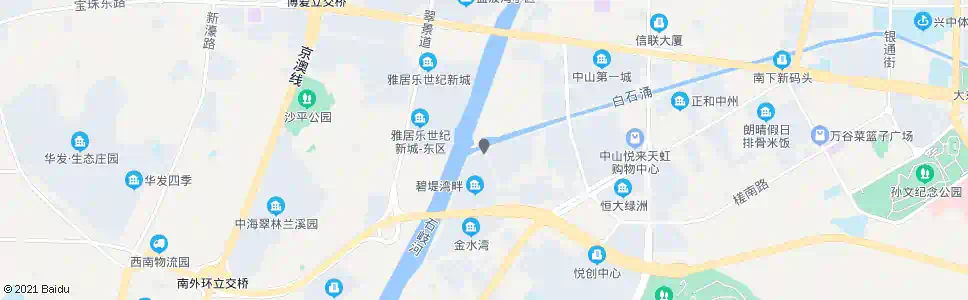 中山白石南(银石雅园南)_公交站地图_中山公交_妙搜公交查询2025