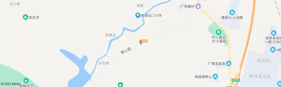 中山张落坑村路口_公交站地图_中山公交_妙搜公交查询2025