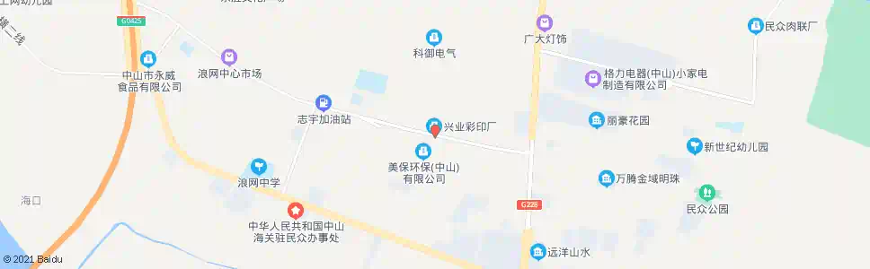 中山浪网工业村_公交站地图_中山公交_妙搜公交查询2025