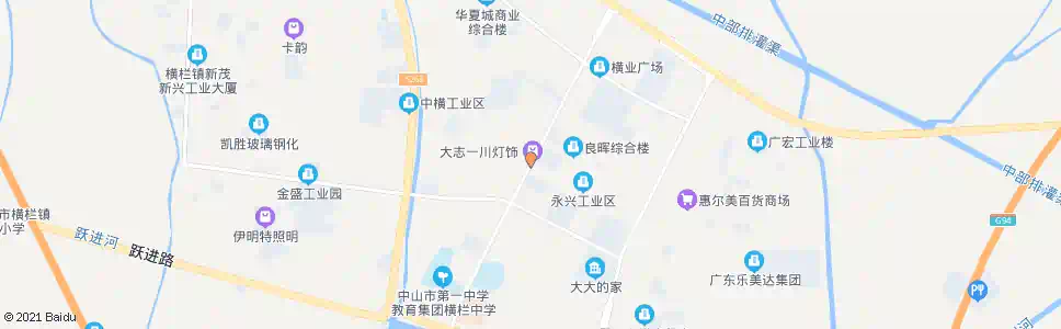 中山大志一川公司_公交站地图_中山公交_妙搜公交查询2025