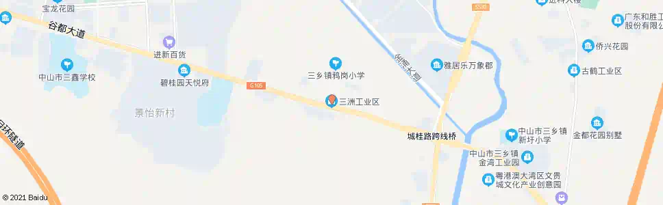 中山三洲工业区南_公交站地图_中山公交_妙搜公交查询2025