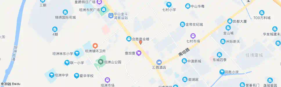 珠海坦洲中心市场南_公交站地图_珠海公交_妙搜公交查询2025