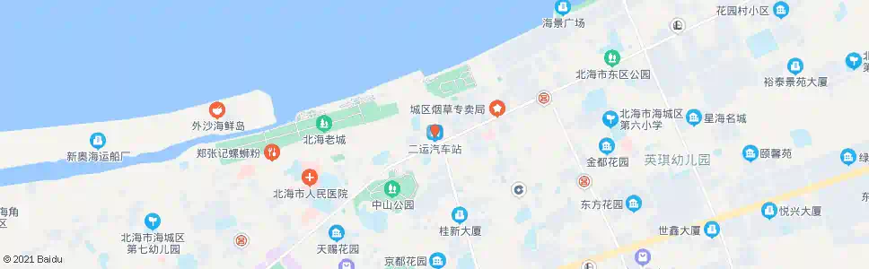 北海二运_公交站地图_北海公交_妙搜公交查询2025