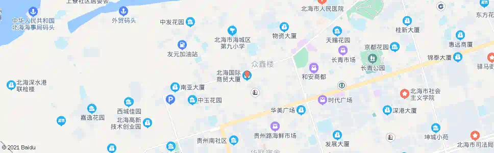 北海国贸大厦_公交站地图_北海公交_妙搜公交查询2025