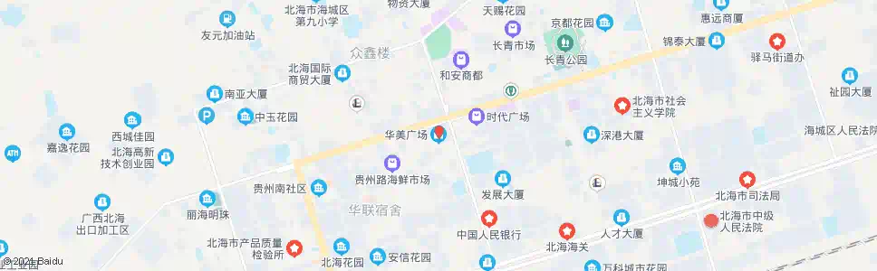 北海华美广场_公交站地图_北海公交_妙搜公交查询2025