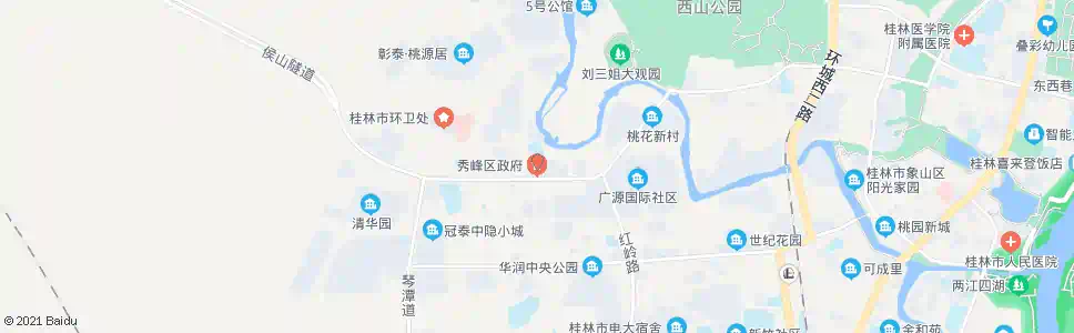 桂林秀峰区政府(中隐路)_公交站地图_桂林公交_妙搜公交查询2025