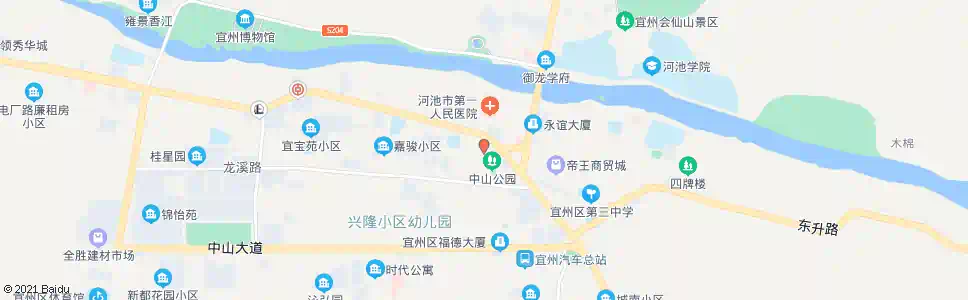 河池中山公园_公交站地图_河池公交_妙搜公交查询2025