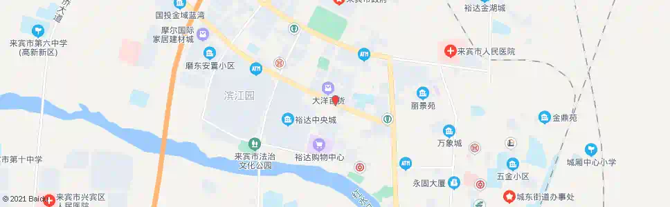 来宾大地景苑_公交站地图_来宾公交_妙搜公交查询2025