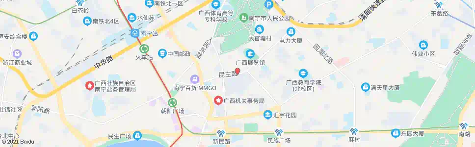 南宁民主新民路口站_公交站地图_南宁公交_妙搜公交查询2025