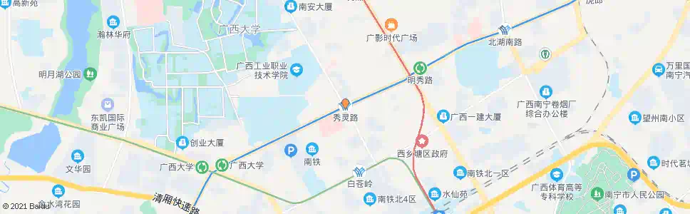 南宁明秀秀灵路口_公交站地图_南宁公交_妙搜公交查询2025
