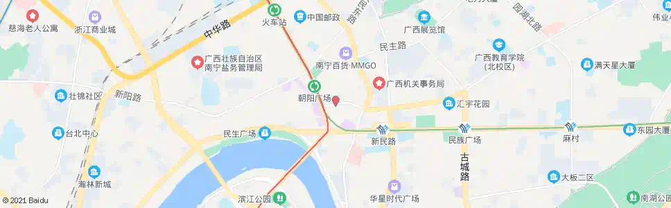 南宁民生朝阳路口_公交站地图_南宁公交_妙搜公交查询2025