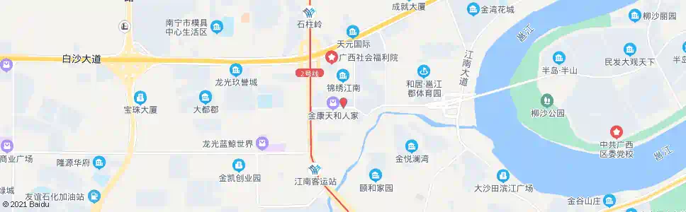 南宁金康苑_公交站地图_南宁公交_妙搜公交查询2025