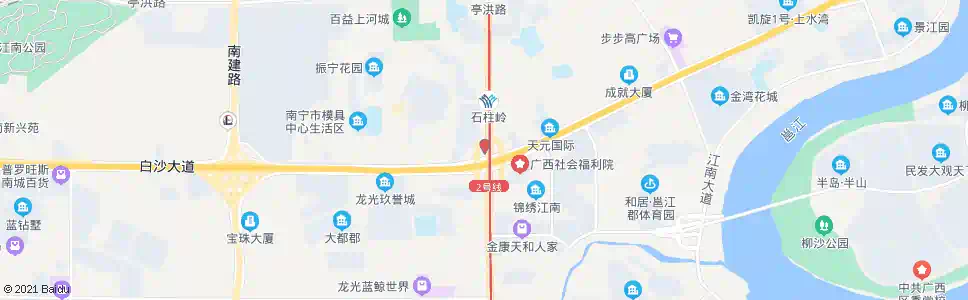 南宁白沙星光路口_公交站地图_南宁公交_妙搜公交查询2025