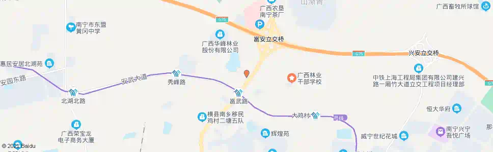 南宁高峰中学_公交站地图_南宁公交_妙搜公交查询2025