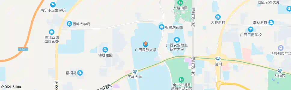 南宁民族大学站_公交站地图_南宁公交_妙搜公交查询2025