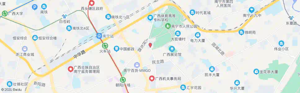 南宁新民公园路口_公交站地图_南宁公交_妙搜公交查询2025