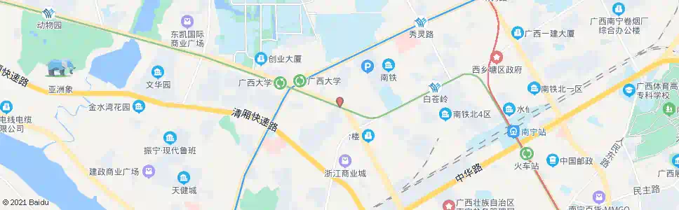 南宁北大大学路口_公交站地图_南宁公交_妙搜公交查询2025