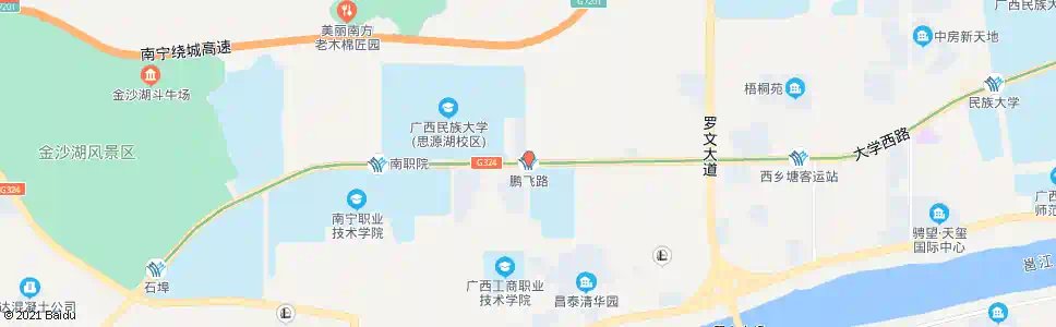南宁鹏飞路站_公交站地图_南宁公交_妙搜公交查询2025
