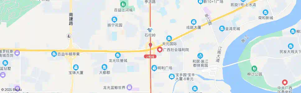 南宁星光白沙路口_公交站地图_南宁公交_妙搜公交查询2025