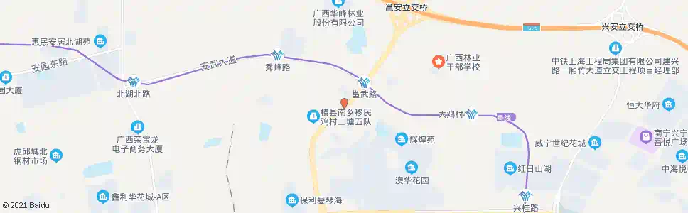 南宁高峰市场_公交站地图_南宁公交_妙搜公交查询2025