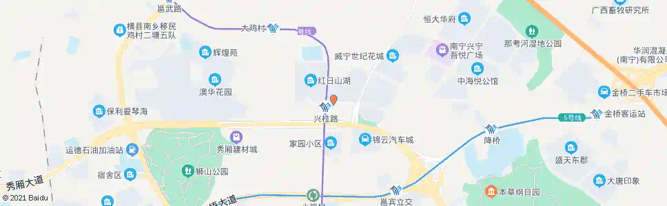 南宁兴桂金宁路口_公交站地图_南宁公交_妙搜公交查询2025