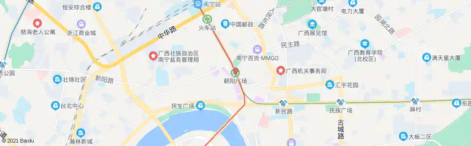 南宁朝阳广场站_公交站地图_南宁公交_妙搜公交查询2025