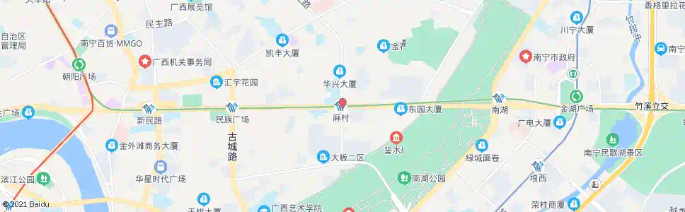 南宁民族园湖路口_公交站地图_南宁公交_妙搜公交查询2025