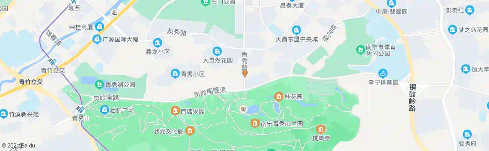 南宁青秀凤岭南路口_公交站地图_南宁公交_妙搜公交查询2025