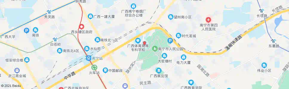 南宁区体育场_公交站地图_南宁公交_妙搜公交查询2025