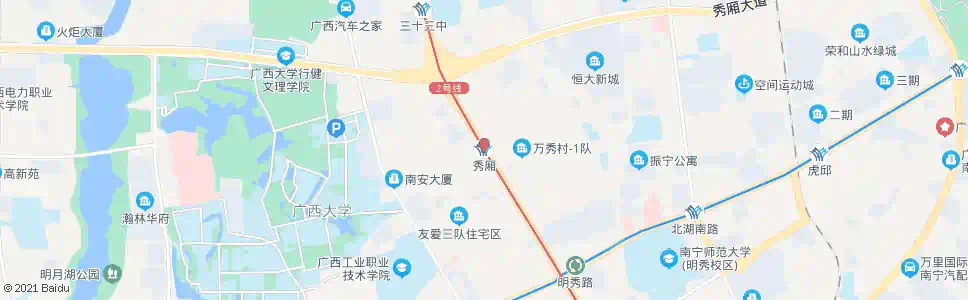 南宁秀厢大道北_公交站地图_南宁公交_妙搜公交查询2025