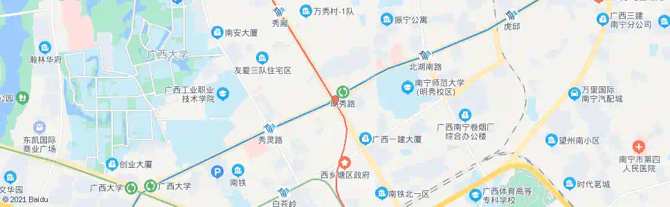 南宁明秀友爱路口_公交站地图_南宁公交_妙搜公交查询2025