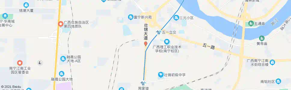 南宁白沙壮锦路口北_公交站地图_南宁公交_妙搜公交查询2025