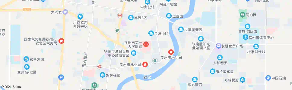 钦州一医院_公交站地图_钦州公交_妙搜公交查询2025