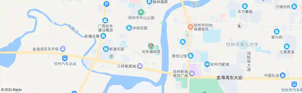 钦州刘永福故居_公交站地图_钦州公交_妙搜公交查询2025