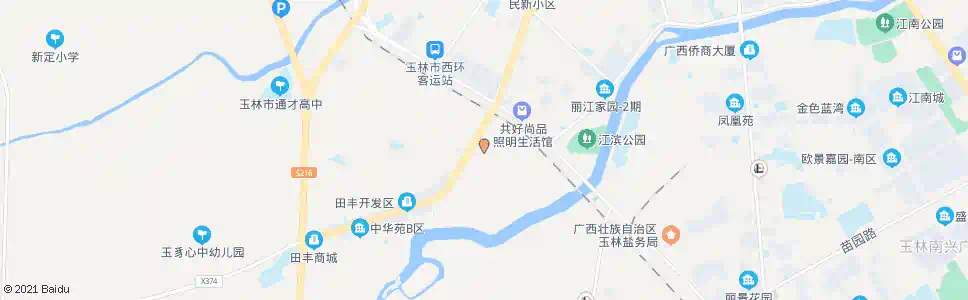 玉林田丰西南商城_公交站地图_玉林公交_妙搜公交查询2025