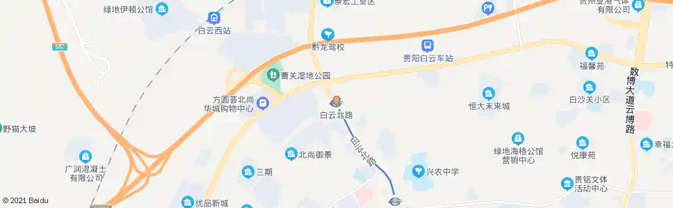 贵阳白云北路_公交站地图_贵阳公交_妙搜公交查询2025