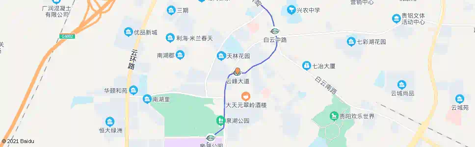 贵阳云峰大道_公交站地图_贵阳公交_妙搜公交查询2025