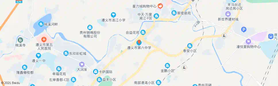 遵义遵义六中_公交站地图_遵义公交_妙搜公交查询2025