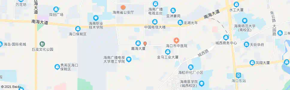 海口嘉海大厦_公交站地图_海口公交_妙搜公交查询2025