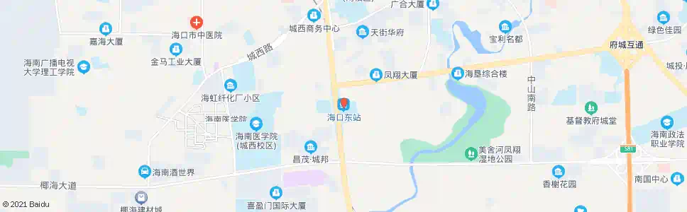 海口南航东门_公交站地图_海口公交_妙搜公交查询2025